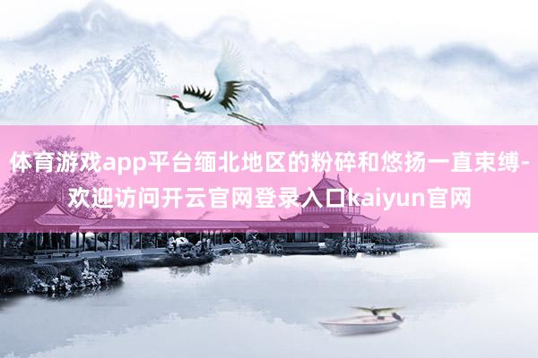 体育游戏app平台缅北地区的粉碎和悠扬一直束缚-欢迎访问开云官网登录入口kaiyun官网