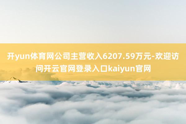 开yun体育网公司主营收入6207.59万元-欢迎访问开云官网登录入口kaiyun官网