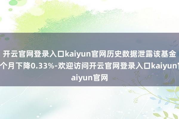 开云官网登录入口kaiyun官网历史数据泄露该基金近1个月下降0.33%-欢迎访问开云官网登录入口kaiyun官网